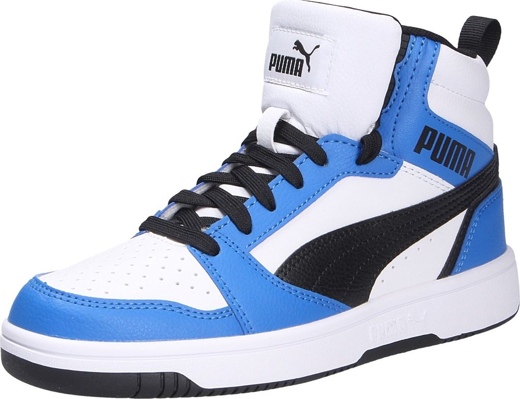 Puma Rebound V6 Mid Jr White-Black-Racing Blue Größe EU 35,5
