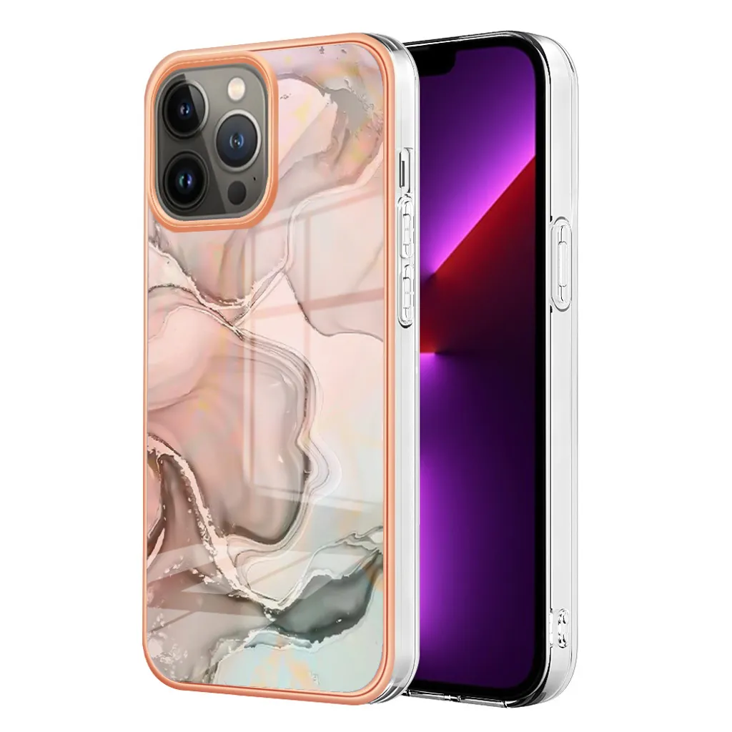 Cover iPhone 13 Pro Crème con Fantasia - Custodia Silicone Chic Antiurto