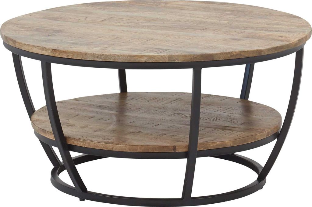 Couchtisch Jambi - Ø87x44cm - Metall/Mangoholz Produktbild 