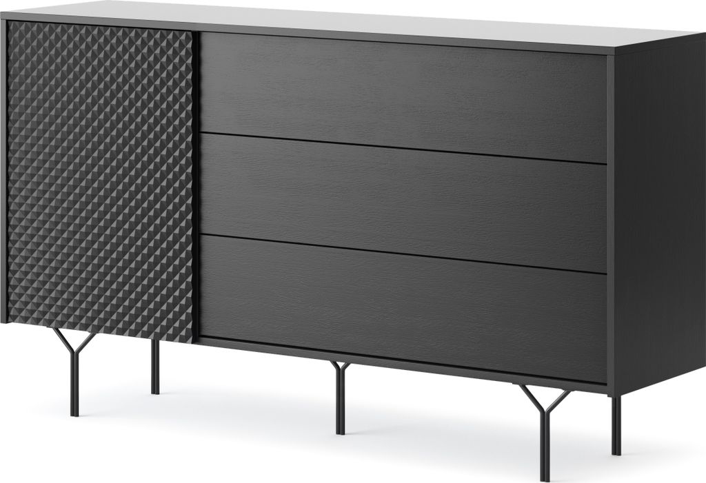 Kommode RAVEN KSZ144 mit 3 Schubladen mit Türen mit Produktbild 