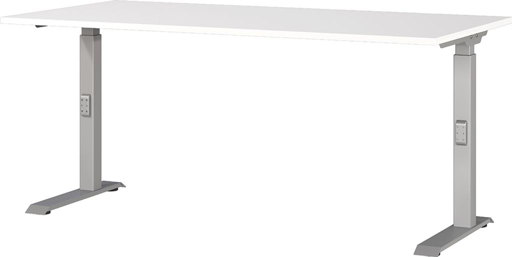 Schreibtisch 160cm, weiß/silber, DUBA-01