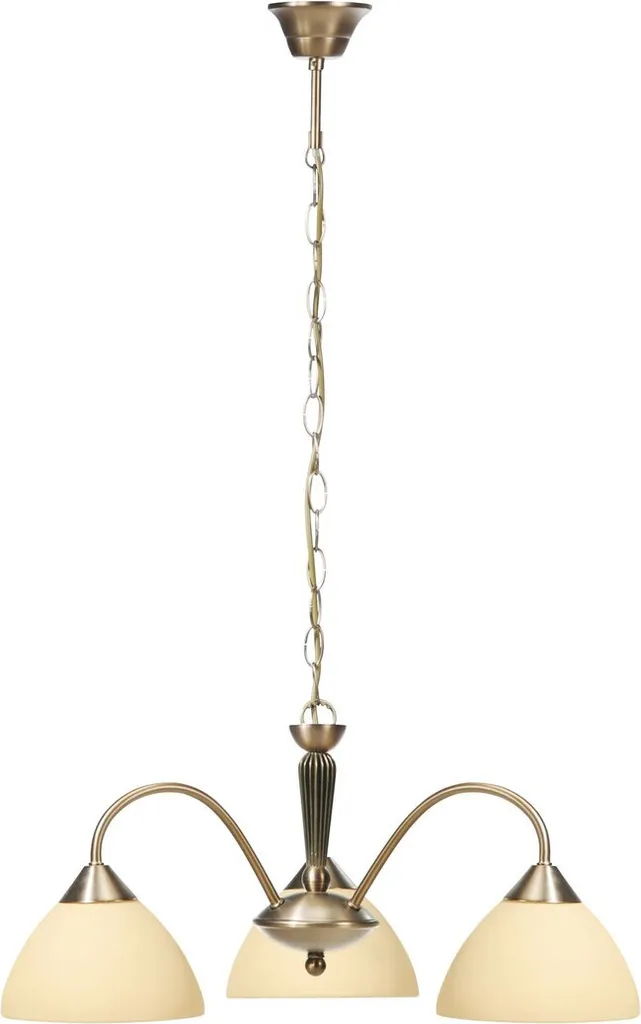 Suspension Regina en métal verre bronze et crème Ø52cm H22cm chic