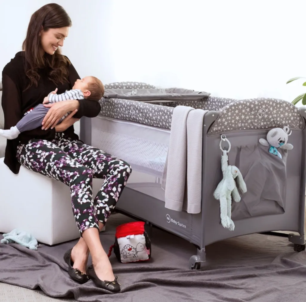 Lit de voyage Happy Traveler BASIC PLUS gris - Lit pliant bébé compact