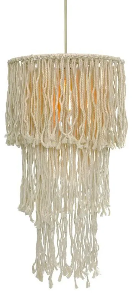 Suspension ACA THASSOS 1xE27 Laine Blanche D40 TF20261P Design Chic