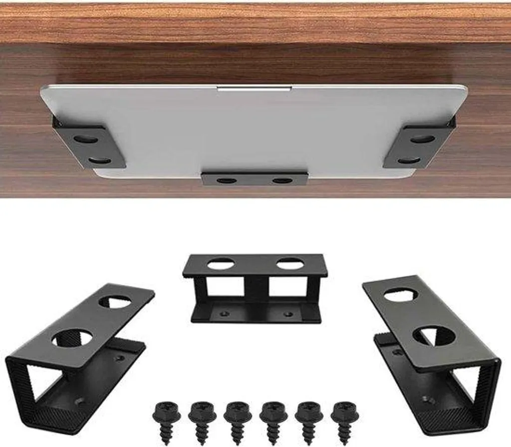 Support PC ventilé avec rangement câbles et patins silicone de fixation