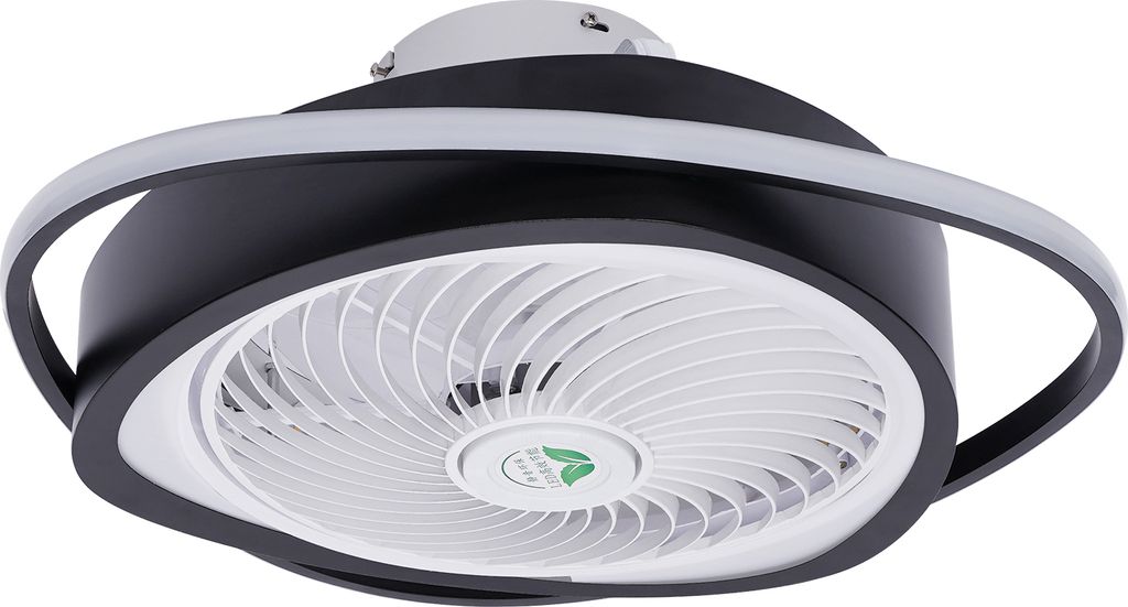 36W Deckenventilator mit Beleuchtung LED dimmbar und Fernbedienung 3 Windgeschwindigkeiten Metallgehäuse Kronleuchter Deckenlampe (schwarz) 36W
