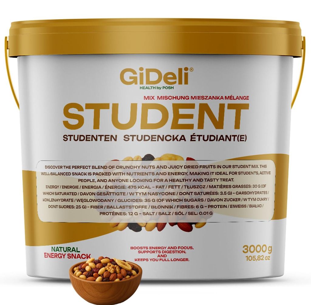 Studentenfutter 3kg Nuss-Frucht-Mix ungesalzen Cranberries Produktbild 