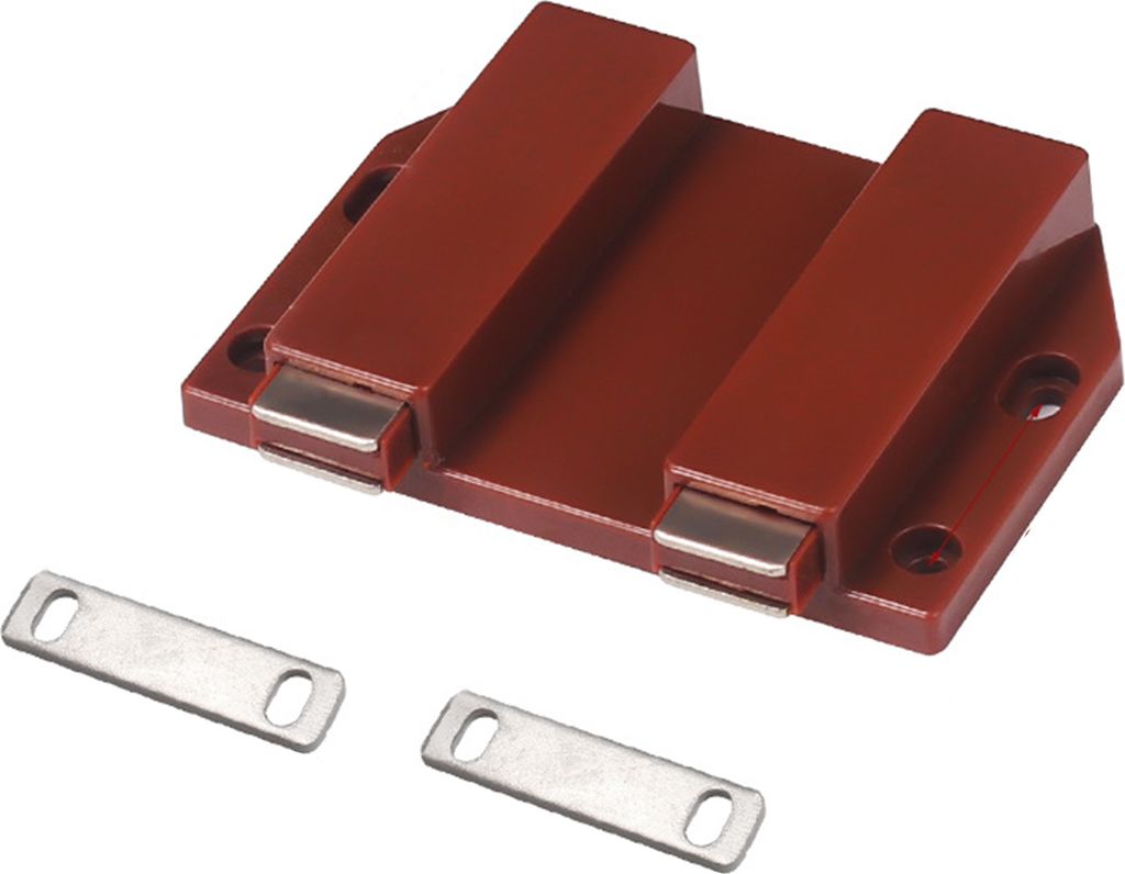 Magnetische Push Latch Heavy Duty Push To Open ABS Strong Suction Double-headed Cabinet Door Push Latch for Kitchen Drawer-Braun