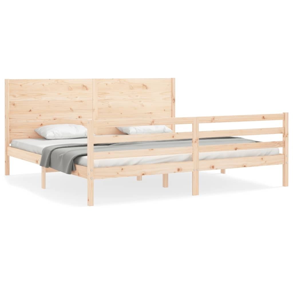 vidaXL Massivholzbett mit Kopfteil 200x200 cm