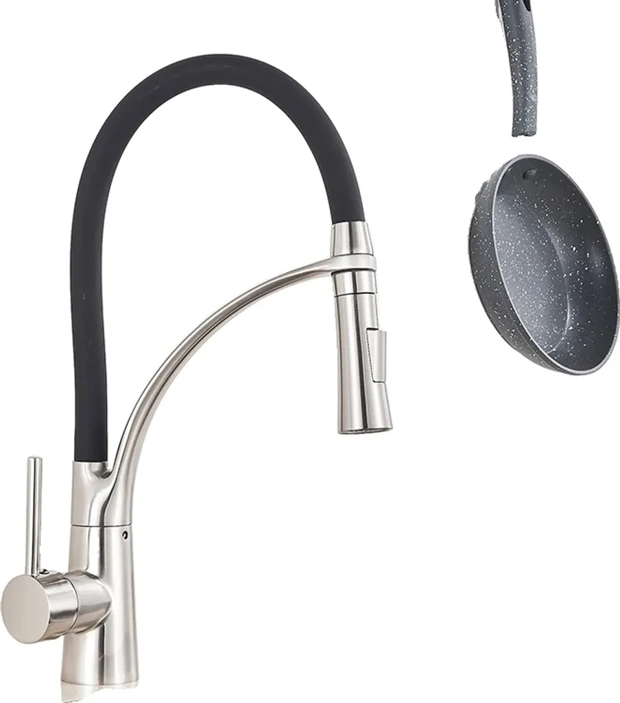 Miscelatore Lavello Cucina Flessibile Nichel: Addio Schizzi d'Acqua
