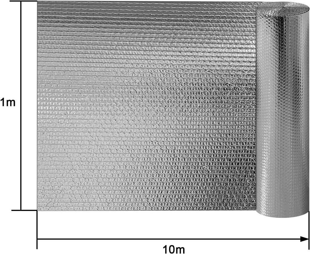 Gykutix Hitzeschutzfolie 30x100cm - Selbstklebende Alu-Isolierung Bis 1000°C