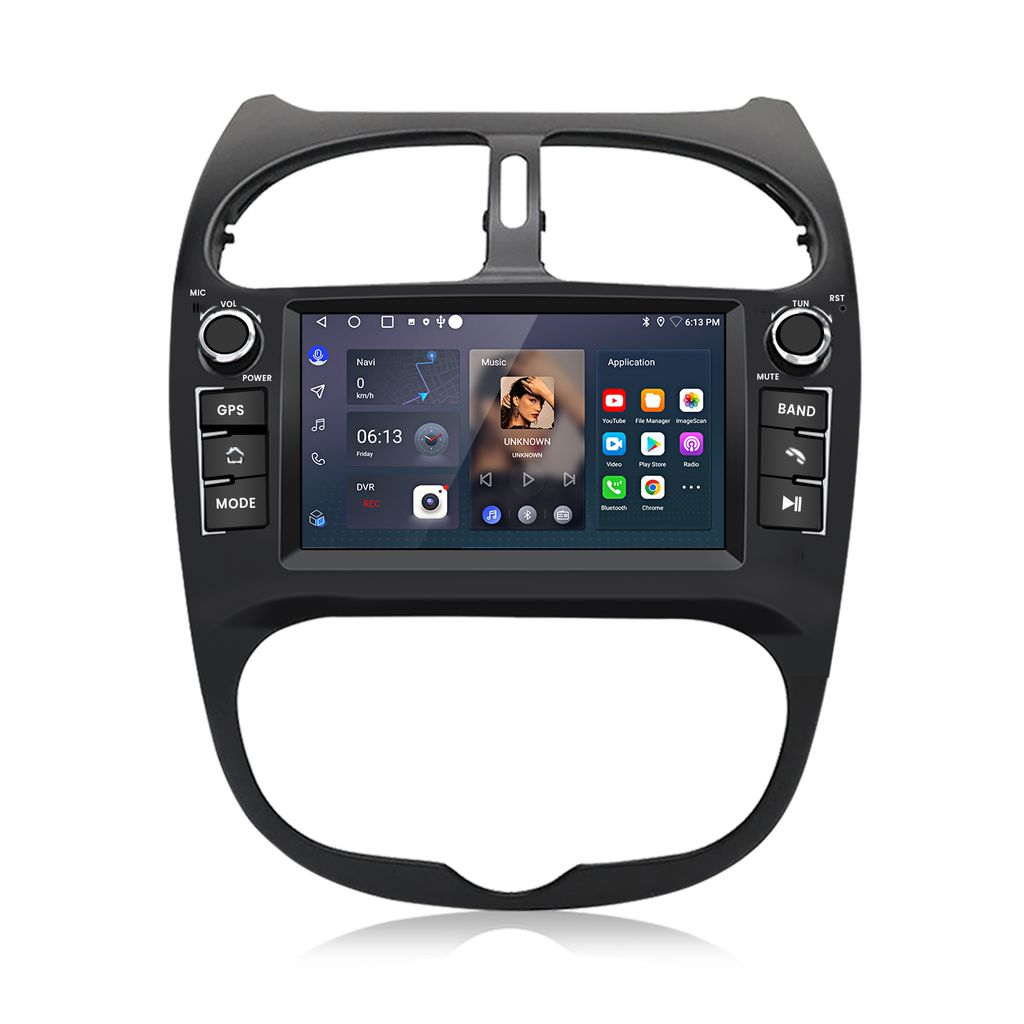 CarPlay 7"Android 15 Autoradio Für PEUGEOT 206 206CC 206SW 2000-2015 GPS Navi WIFI BT SW C USB FM 2+64GB