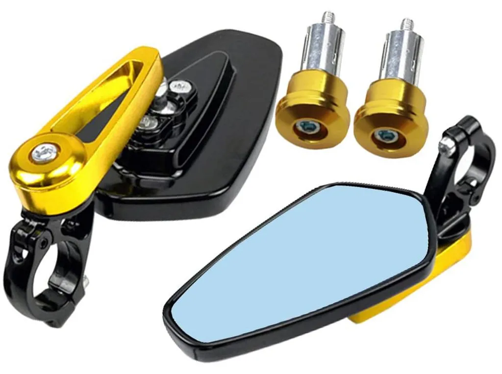 Rétroviseurs moto universels dorés 22mm pour café racer et roadster