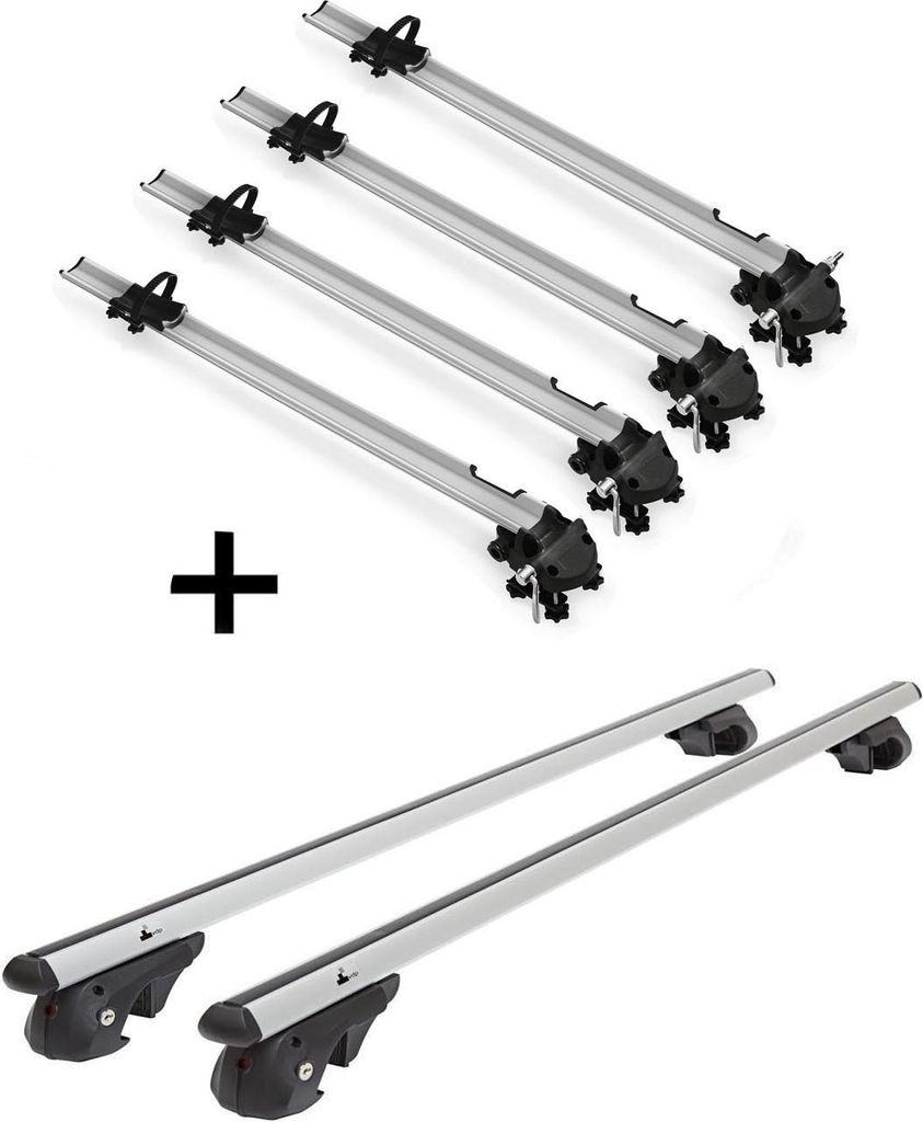 4x Fahrradträger Bike Pro + Dachträger VDP004 L kompatibel mit für Mercedes E-Klasse T-Modell S210 95-02