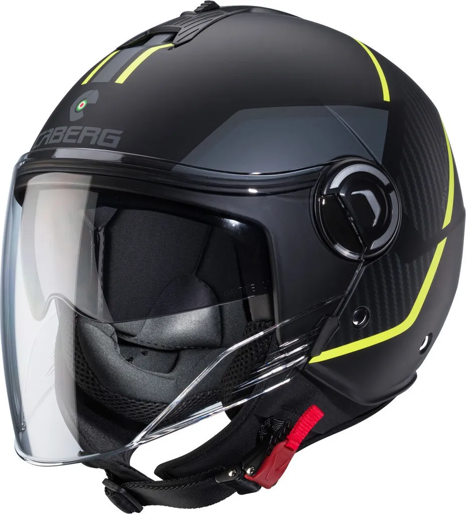 Caberg Riviera V4 X Geo Casque Jet avec Double Visière S Noir Mat Jaune