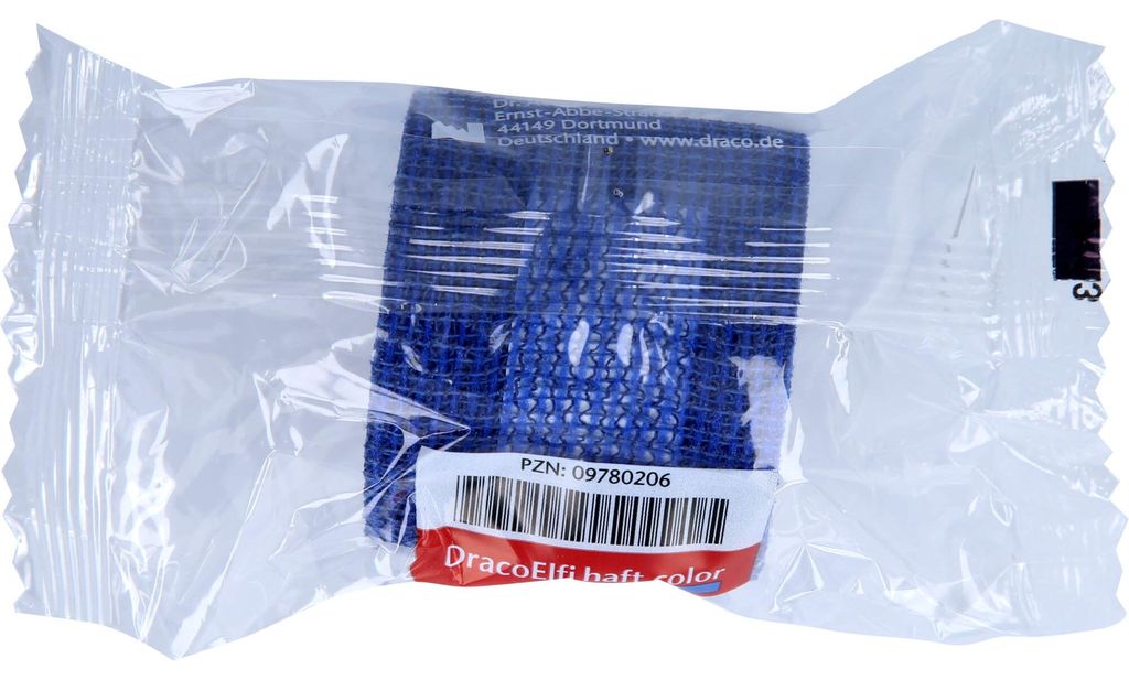 DracoElfi haft color Fixierbinde 4 cm x 4 m blau, 1 St. Binde