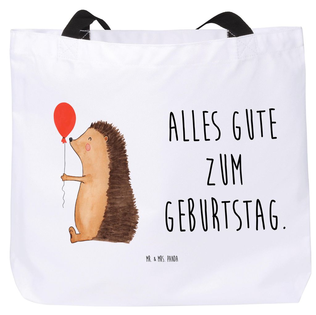 Mr. & Mrs. Panda Beutel Igel Luftballon - Weiß - Geschenk, Herzlichen Glückwunsch, Happy Birthday, Reisetasche, Laptoptasche, Tasche, Ballon, Geb...