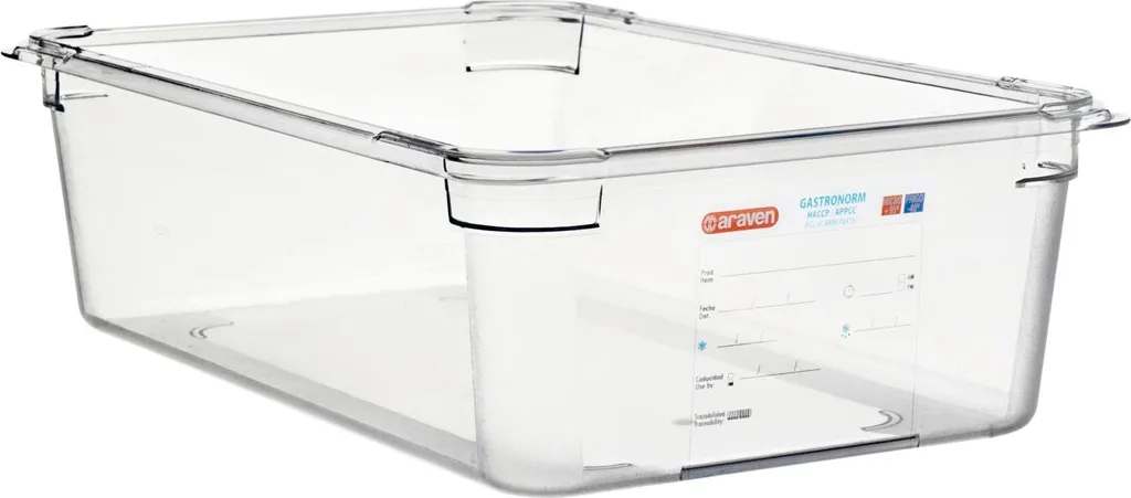 Bac GN 1/1 Araven en Polycarbonate Profondeur 150mm Capacité 19,6L