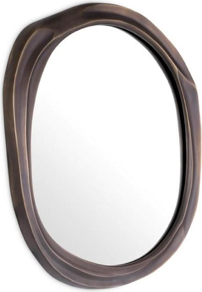 Casa Padrino Luxus Wandspiegel Bronze 76,5 x 3,5 x H. 81 cm - Aluminium Wohnzimmer Spiegel - Schlafzimmer Spiegel - Garderoben Spiegel - Luxus Möb...