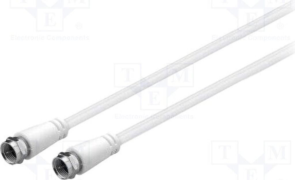 1x Kabel Kostecker 9,5 mm,beiderseitig 75Ω 1m weiß 66620 Ko-Verbindungskabel