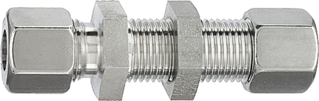 Riegler Gerade Schottverschraubung, Rohr-Außen-Ø 6 mm, Edelstahl 1.4571