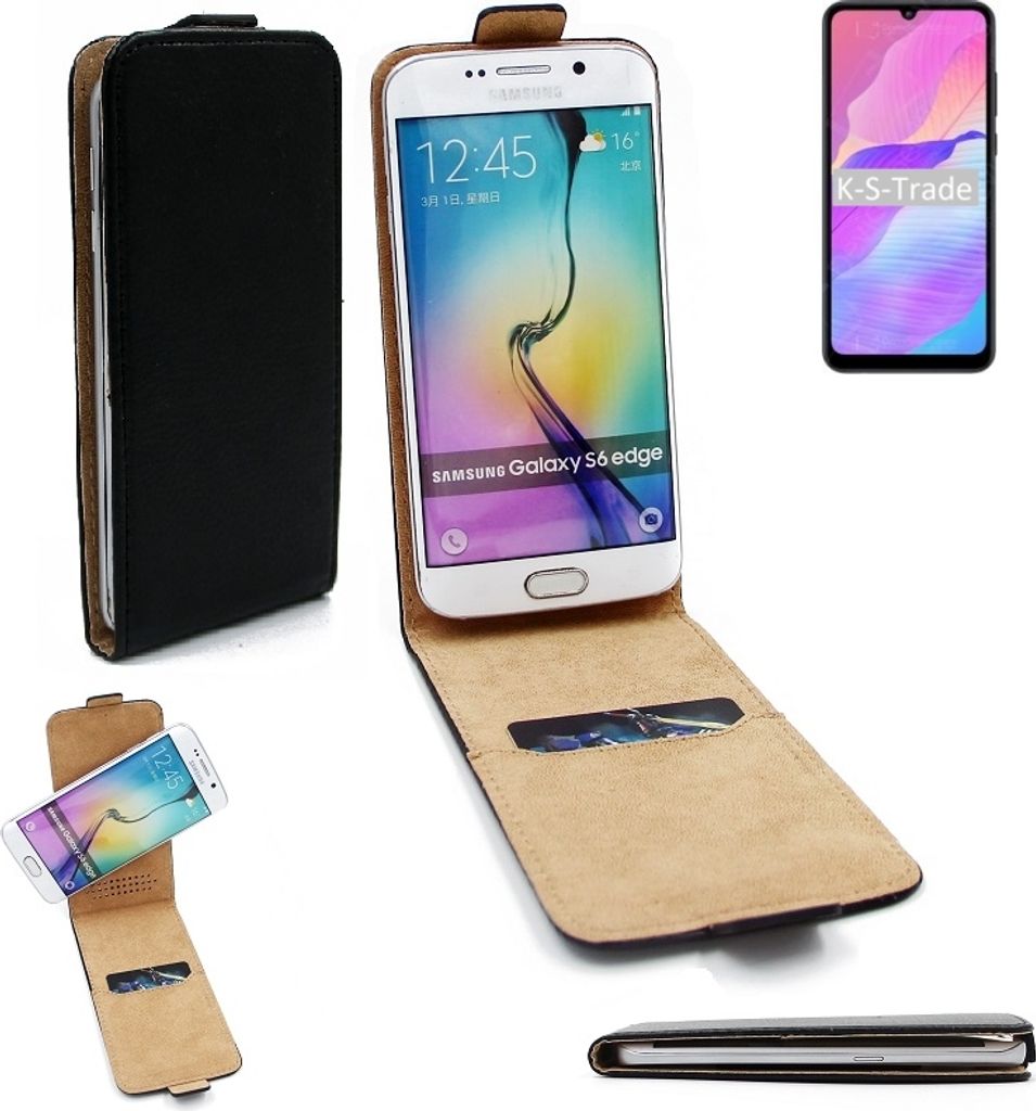 K-S-Trade Schutzhülle Handyhülle kompatibel mit Huawei Enjoy 20e Flipstyle 360° Smartphone Tasche, schwarz, Case Flip cover