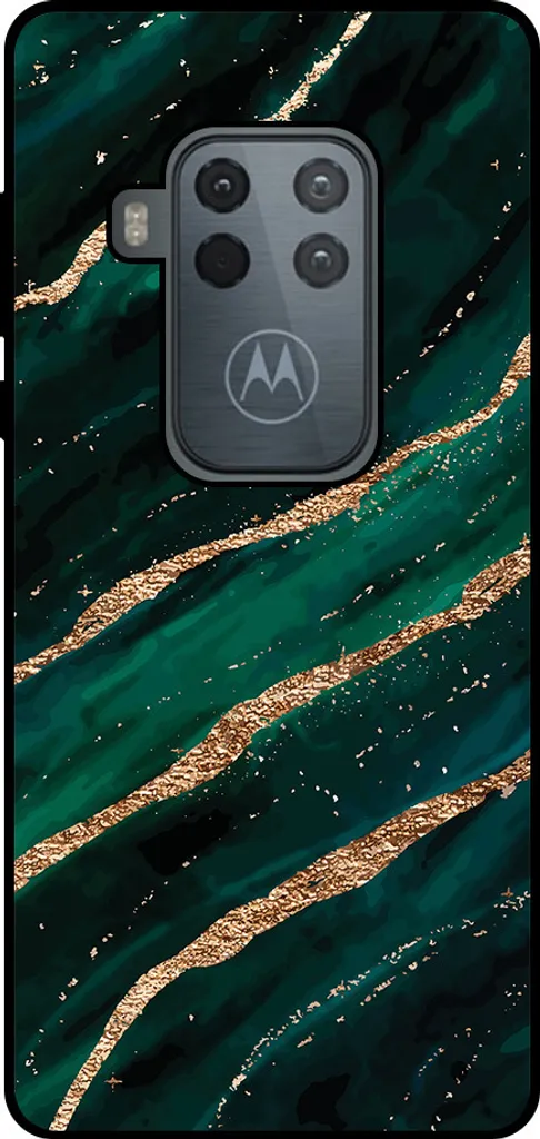 Motorola One Zoom Cover Marmo Verde Smeraldo e Oro - Smartphonica