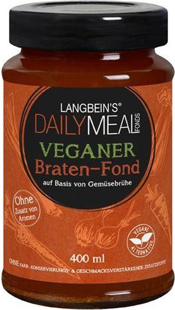 Langbein's Daily Meal Veganer Braten-Fond 400 Ml Glas Würzig-aromatisch Vegan Laktosefrei