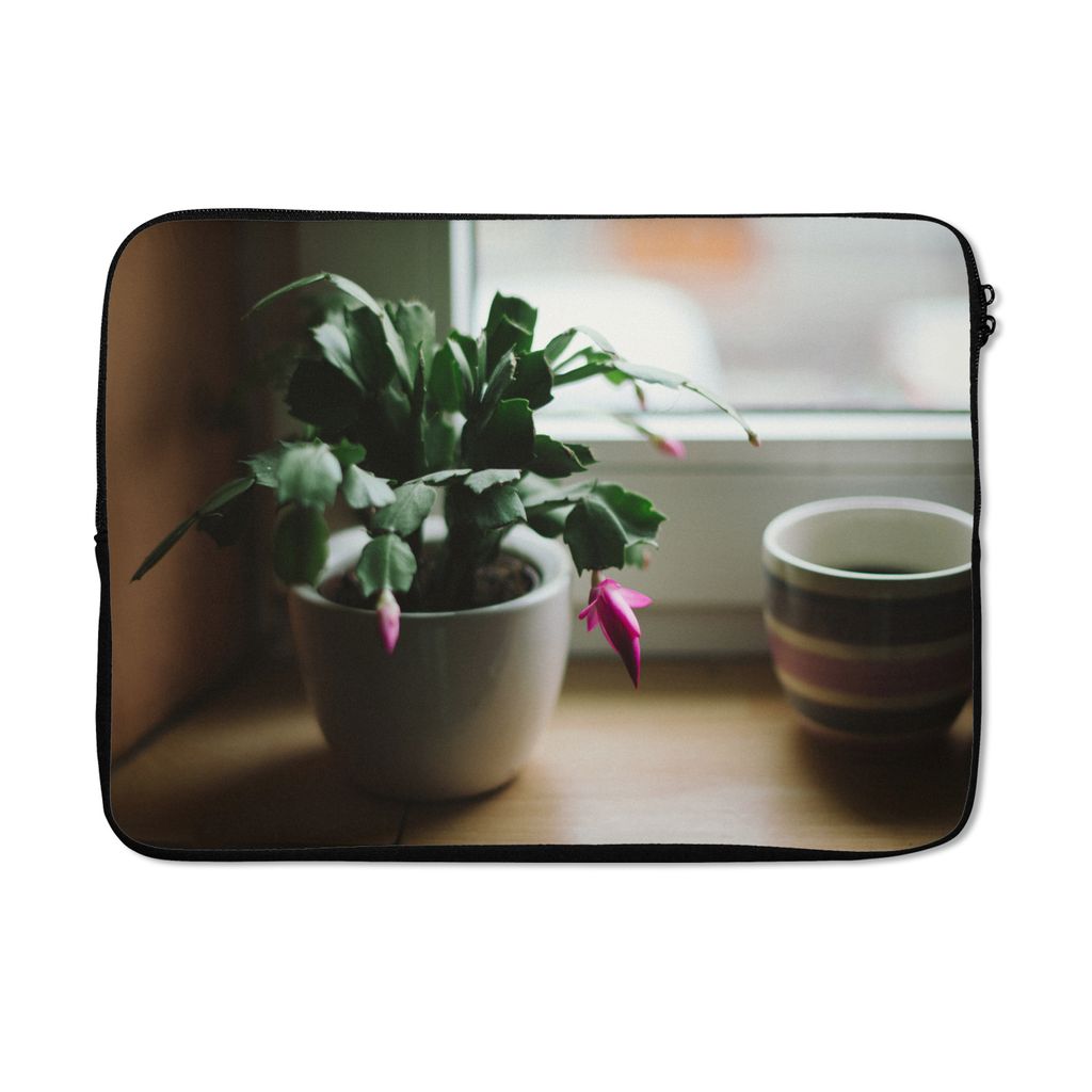 MuchoWow Laptop Hülle 13 Zoll Deckelkaktus auf der Fensterbank Laptoptasche - Laptophülle - Sleeve - Rundumschutz