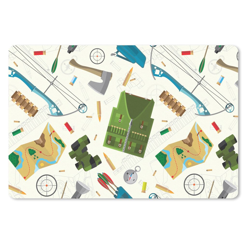 MuchoWow Schreibtischunterlage Bogen - Kugeln - Patronen 60x40 cm - XXL Mauspad - Großes Mauspad