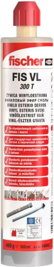Scellement chimique Fischer 540983 pour réparer des fixations instables