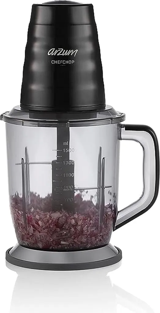 Hachoir Arzum AR1161 - Préparation Rapide Repas et Légumes 1,5L Noir