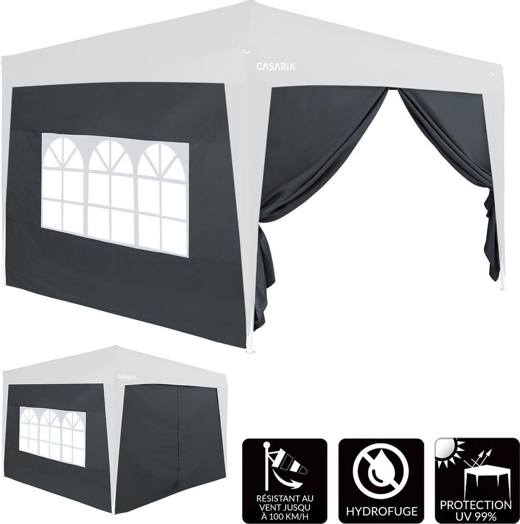 2x Parois latérales pour tonnelle pop up pavillon fenêtre Image du produit 