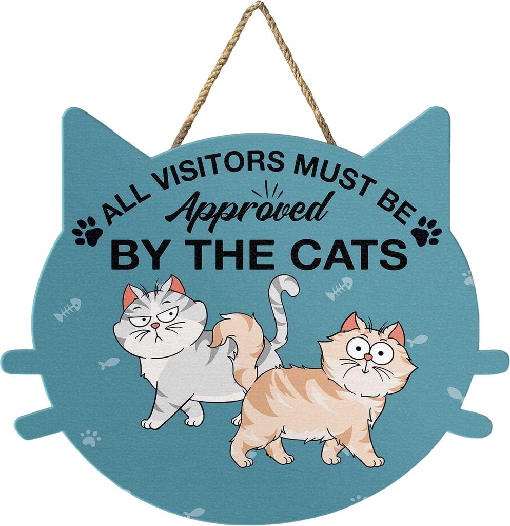 Schild „Katze plant Ausbruch“ – Bitte Tür geschlossen halten – Holzschild zum Einhängen – Willkommensschild – Einzugsgeschenk für Ka...
