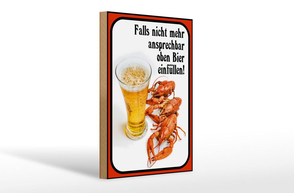 Holzschild Spruch 20x30cm falls nicht ansprechbar Bier
