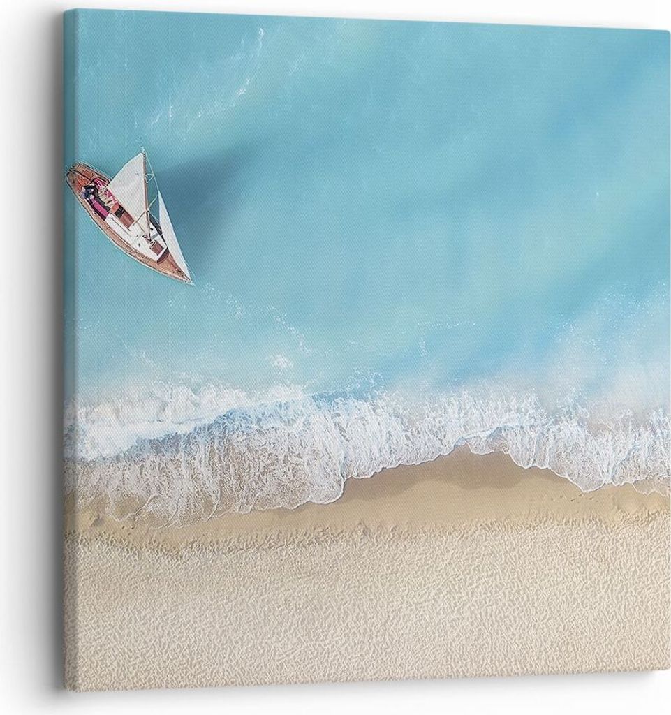 Bild auf Leinwand - Leinwandbild - Einteilig - Yacht Sommer Meer - 30x30cm - Wand Bild - Wanddeko - Wandbilder - Leinwanddruck - Bilder - Wanddekor...