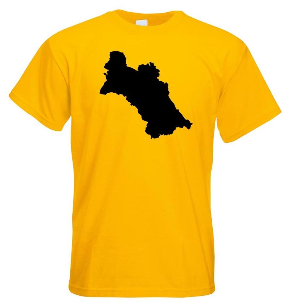 Kiwistar - T-Shirt - gelb - Tukmenistan Umriss Kontur Herren Funshirt Bedruckt Design Sprüche Spruch Motive - mit Motiv Bedruckt - Funshirt Design...
