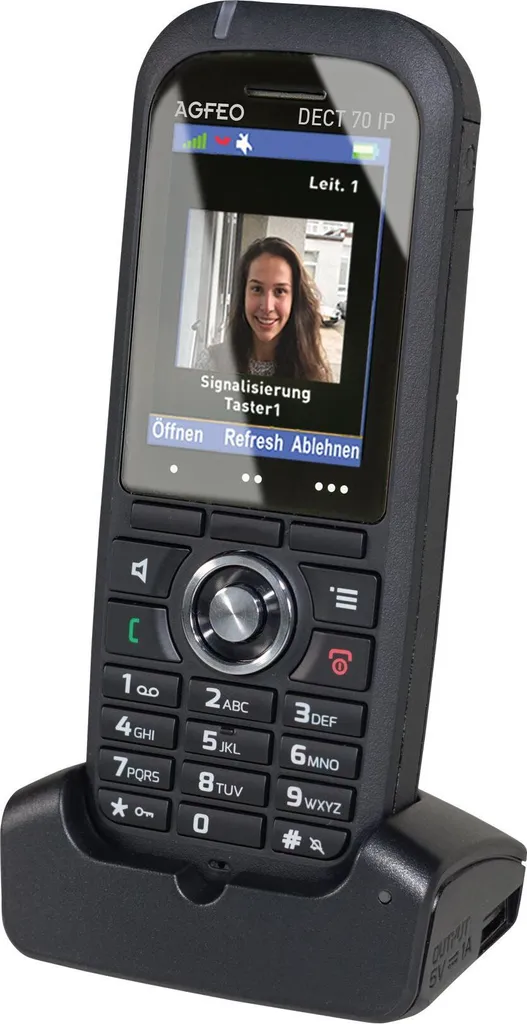 AGFEO Telefon DECT70 IP schwarz - Combiné sans fil professionnel noir