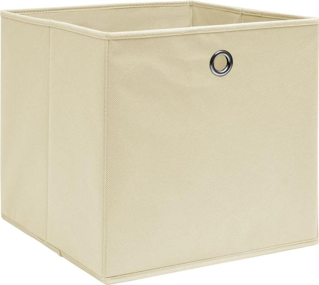 vidaXL Aufbewahrungsboxen 10 Stk. Creme 32x32x32 cm Stoff Produktbild 