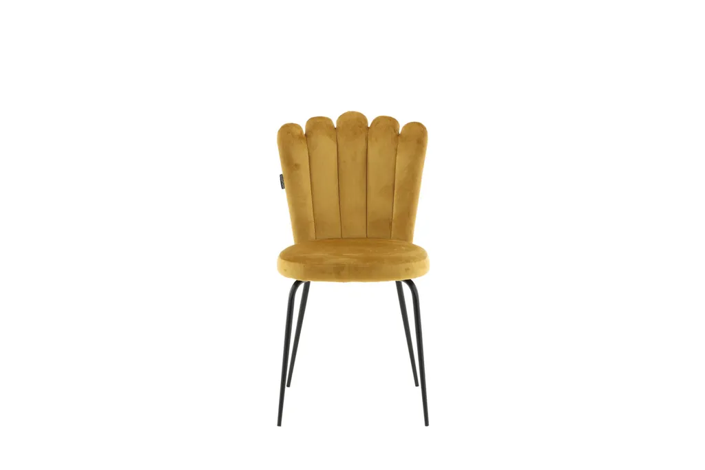 Chaise Velours Jaune Limhamn pour Repas Conviviaux et Déco Scandinave