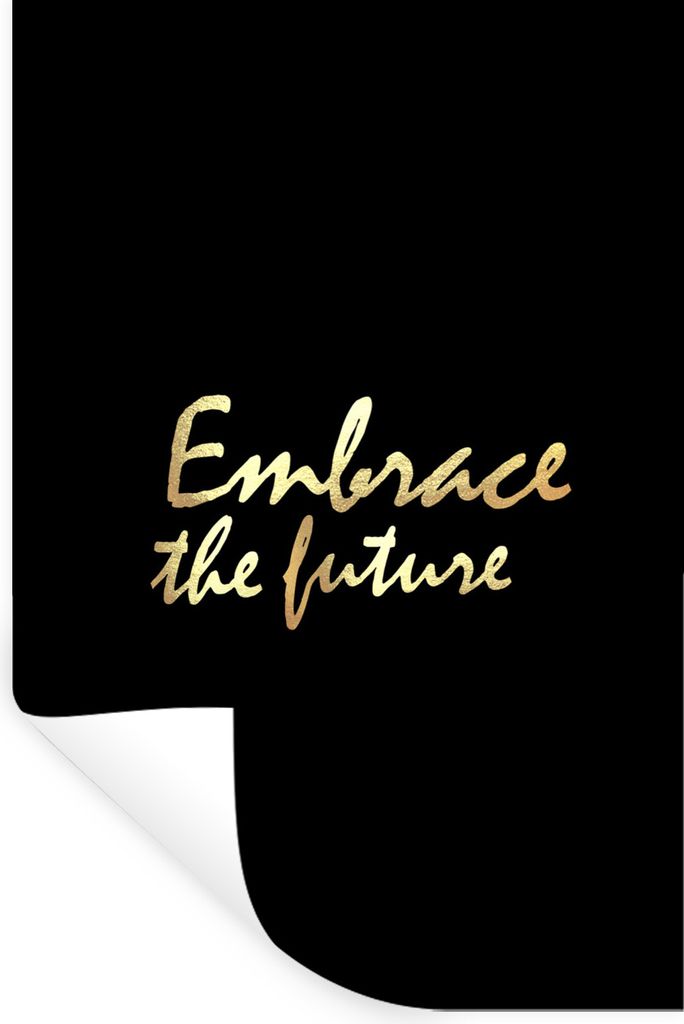 MuchoWow Wandtattoo Wandsticker Wandaufkleber Zitate - Motivation - Schwarz - Gold 80x120 cm Selbstklebend und Repositionierbar - Repositionierba...