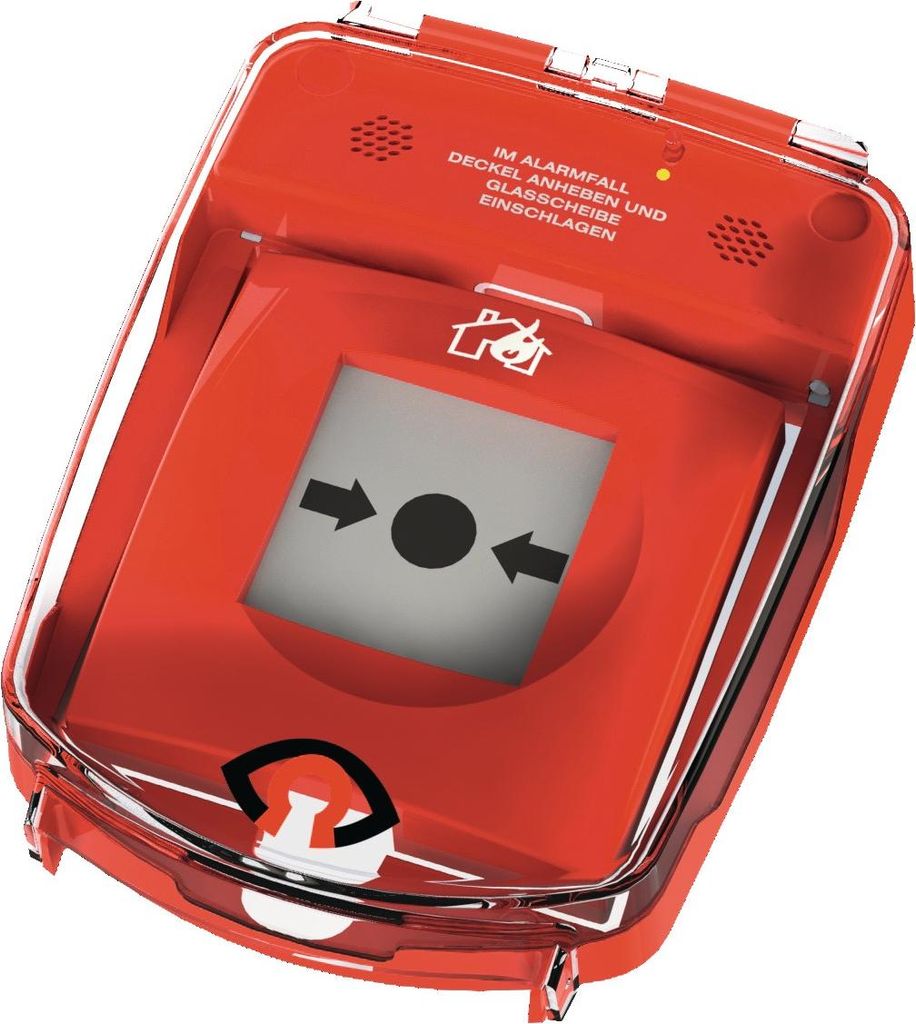 Schutzhaube e-Cover o.Öffnungsalarm z.Sicherung v.Druckknopfmeldern Ku.rot