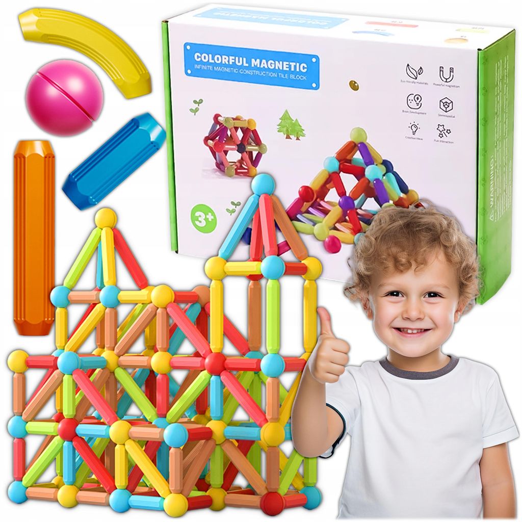 KRUMAD : Blocs magnétiques de construction, 64 pièces - Jeu Image du produit 