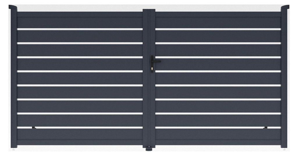 Gartentor Reno 350x176 cm zweiflügelig, Anthrazit