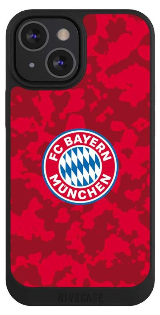 NIVOCASE Handyhülle für Apple iPhone 13 Mini Hülle NIVOpure Case Schwarz FC Bayern München Camouflage FCB