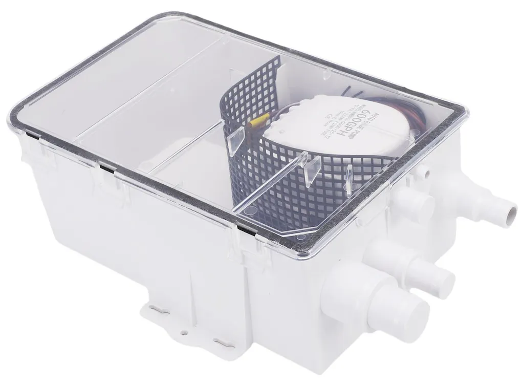Pompe de Douche 12V 600 GPH à Raccords Multiples - Boîtier Compact et Robuste - 17