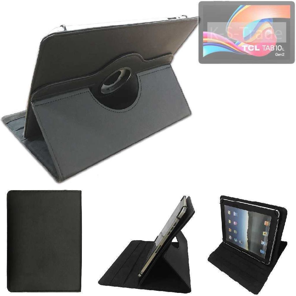 High quality kompatibel mit TCL Tab 10L Gen 2 Schutz Hülle 360° Tablet Case Schutzhülle Flip Cover schwarz. Tablet Hülle drehbar Standfunktion