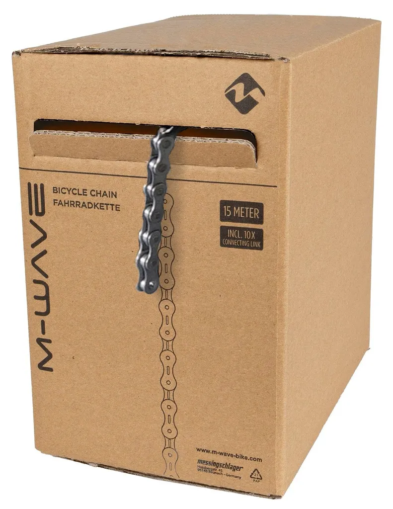 Réparation Transmission Vélo Chaîne M-WAVE 15m 1/2x11/128 Gris Durable