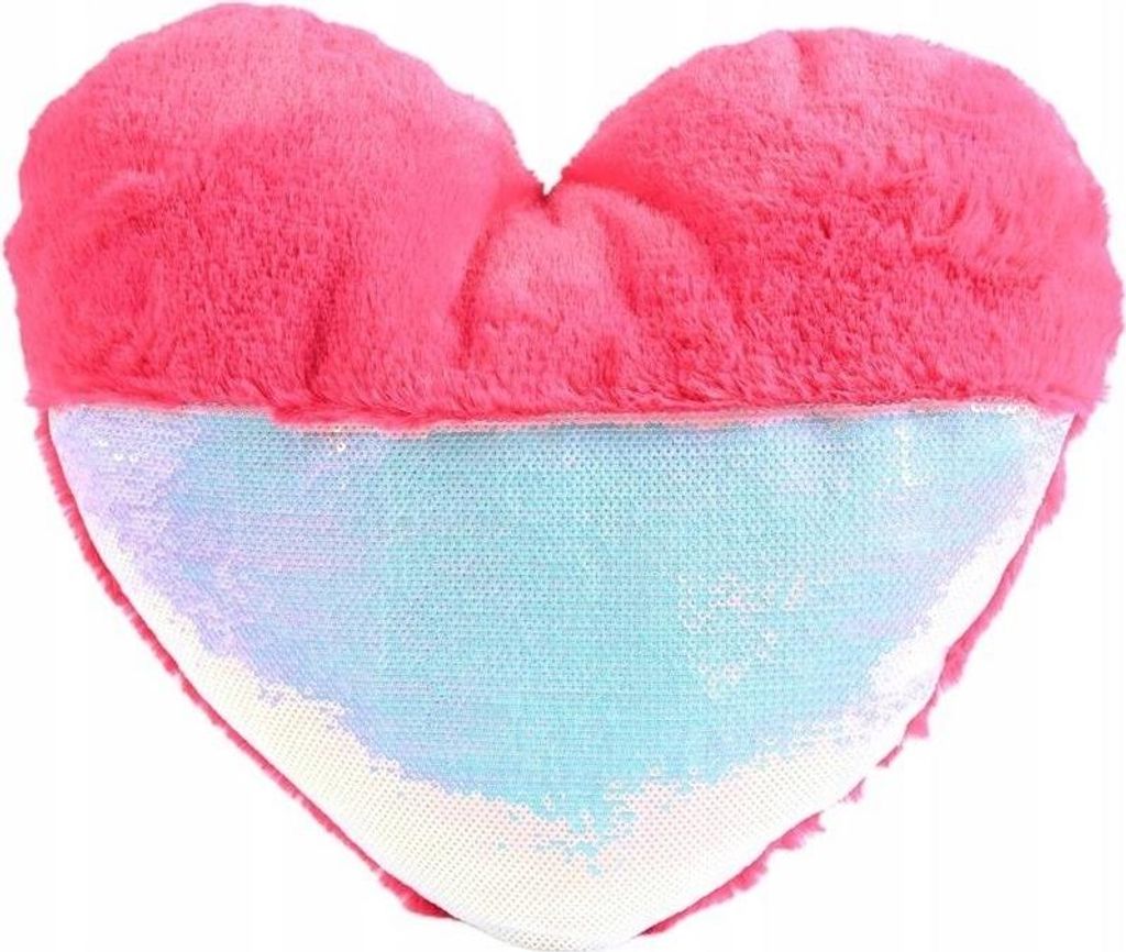 Herzkissen Plüsch Rosa - Kuschelkissen Valentinstag Geschenk - Deko Schlafzimmer - 34x32cm