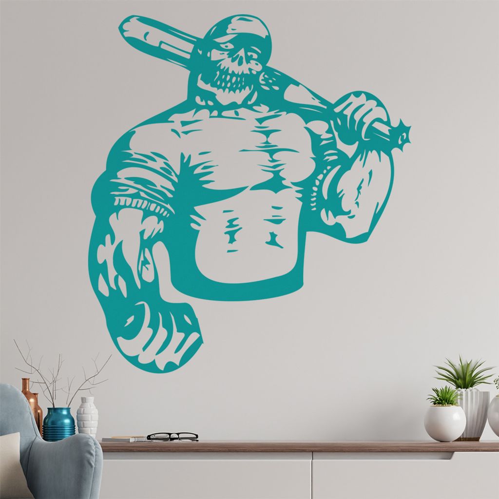 Baseball Untoter Wandtattoo in 6 Größen - Wandaufkleber Wall Sticker - Dekoration, Küche, Wohnzimmer, Schlafzimmer, Badezimmer
